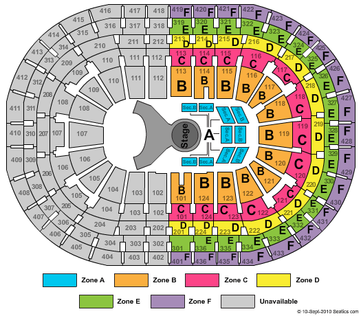 Centre Bell Quidam Zone Seating Chart